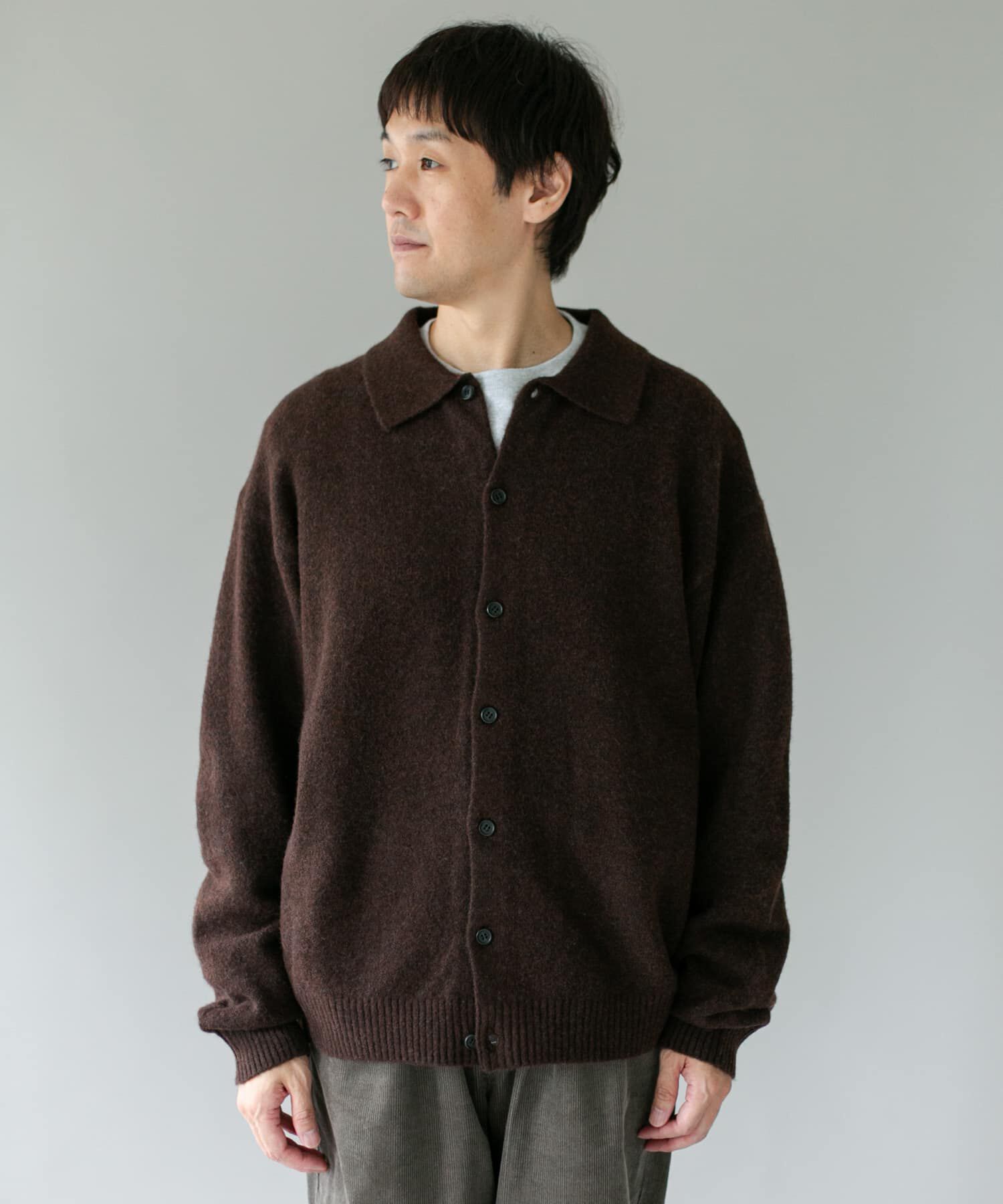 URBAN RESEARCH DOORS「『WEB限定』ウール混もちもちシャツカーディガン」|カーディガン|