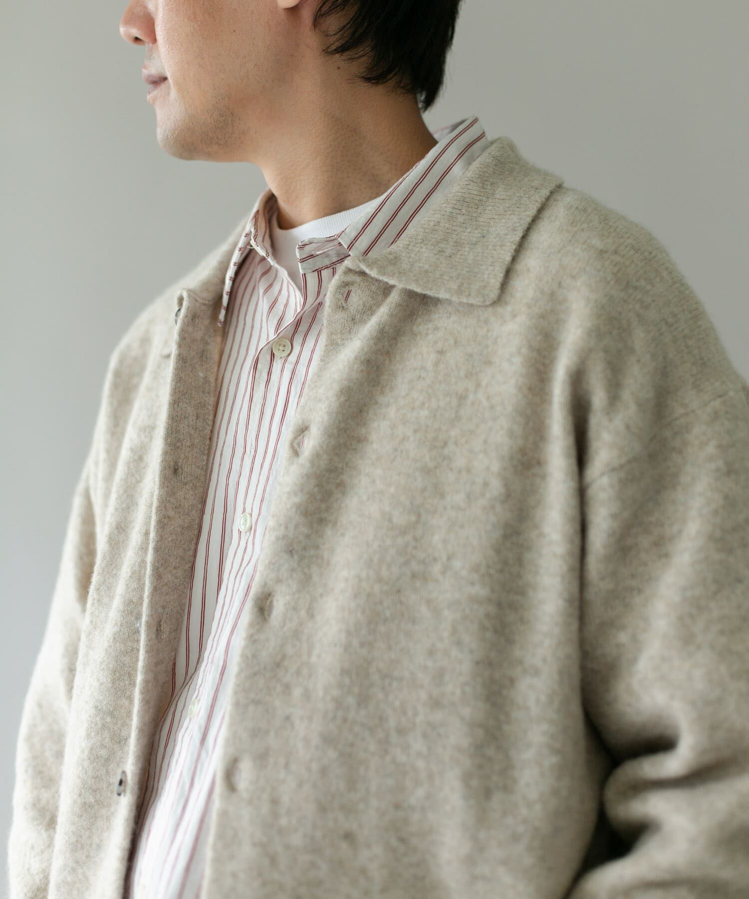 URBAN RESEARCH DOORS「『WEB限定』ウール混もちもちシャツカーディガン」|カーディガン|