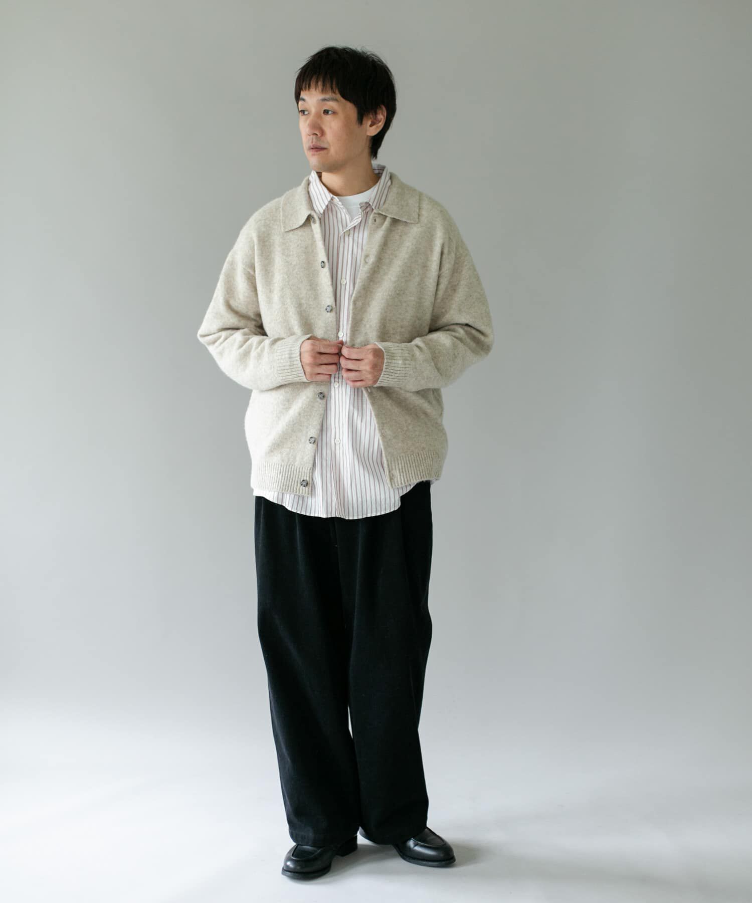URBAN RESEARCH DOORS「『WEB限定』ウール混もちもちシャツカーディガン」|カーディガン|