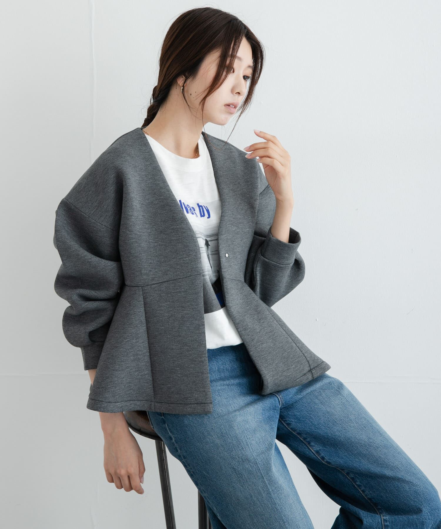 Sonny Label 「『WEB限定』ダンボールペプラムブルゾン」|ブルゾン・スタジャン|