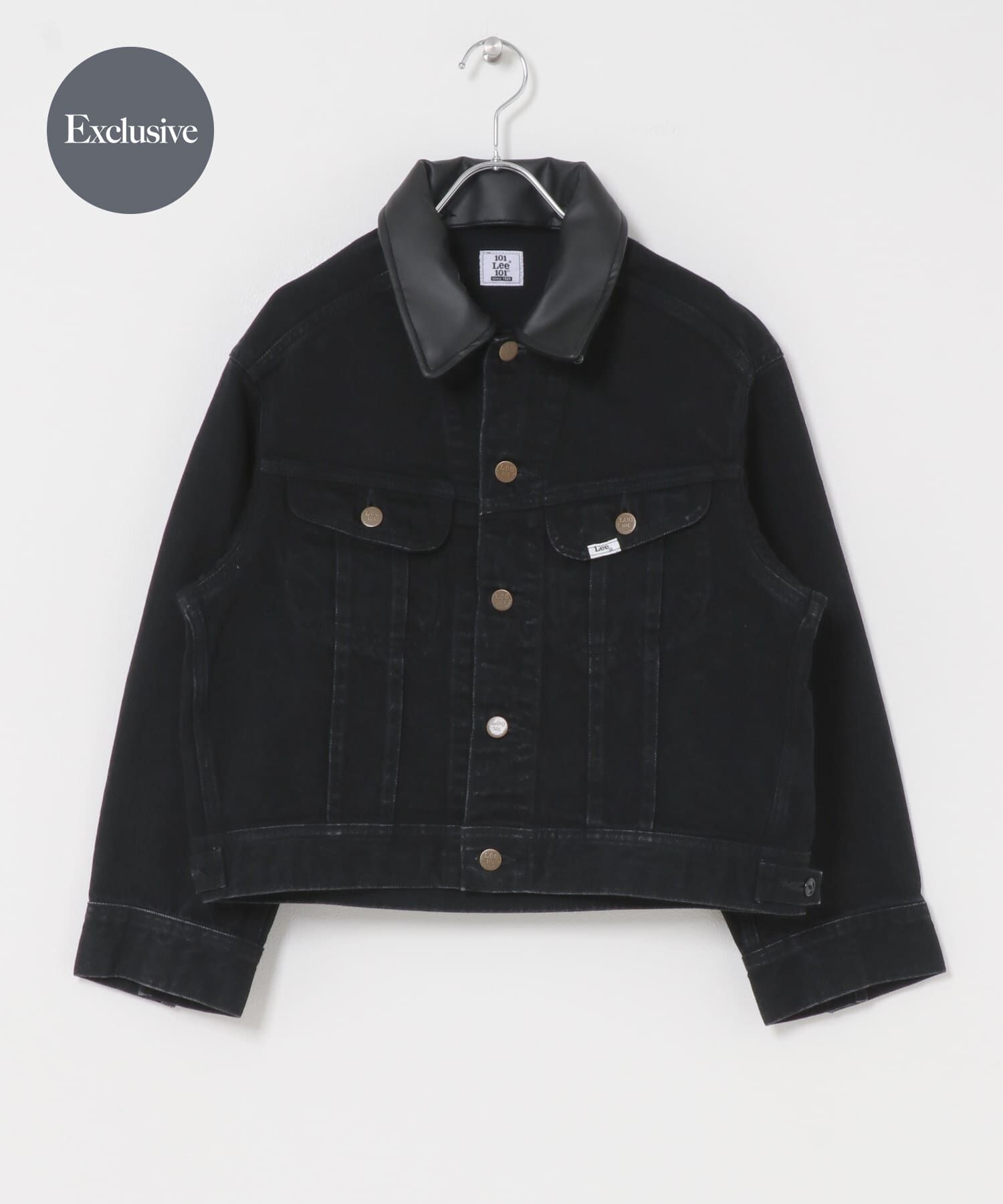 URBAN RESEARCH ROSSO「『別注』Lee&times;ROSSO　2WAY COLLAR SHORT JACKET」|デニムジャケット|ブラック系その他