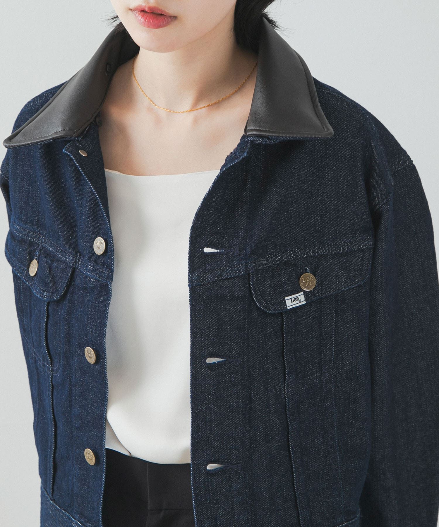 URBAN RESEARCH ROSSO「『別注』Lee&times;ROSSO　2WAY COLLAR SHORT JACKET」|デニムジャケット|