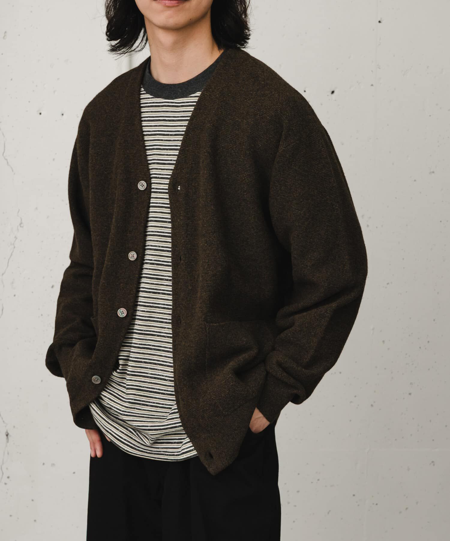 URBAN RESEARCH DOORS「FORK&SPOON　PROVORONE Vネックカーディガン」|カーディガン|