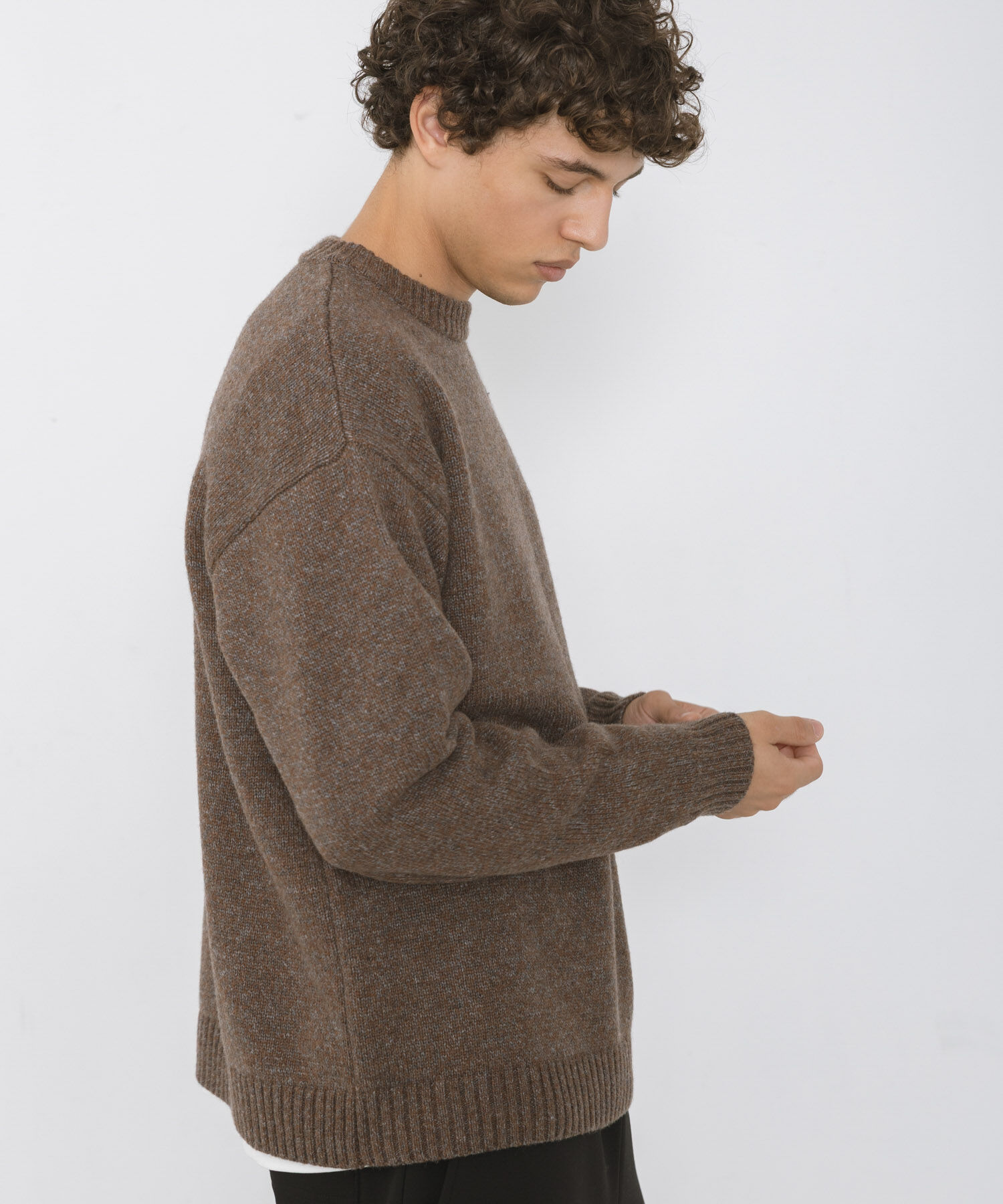 Sonny Label 「ウール混クルーネックニットプルオーバー」|ニット・セーター|ブラウン