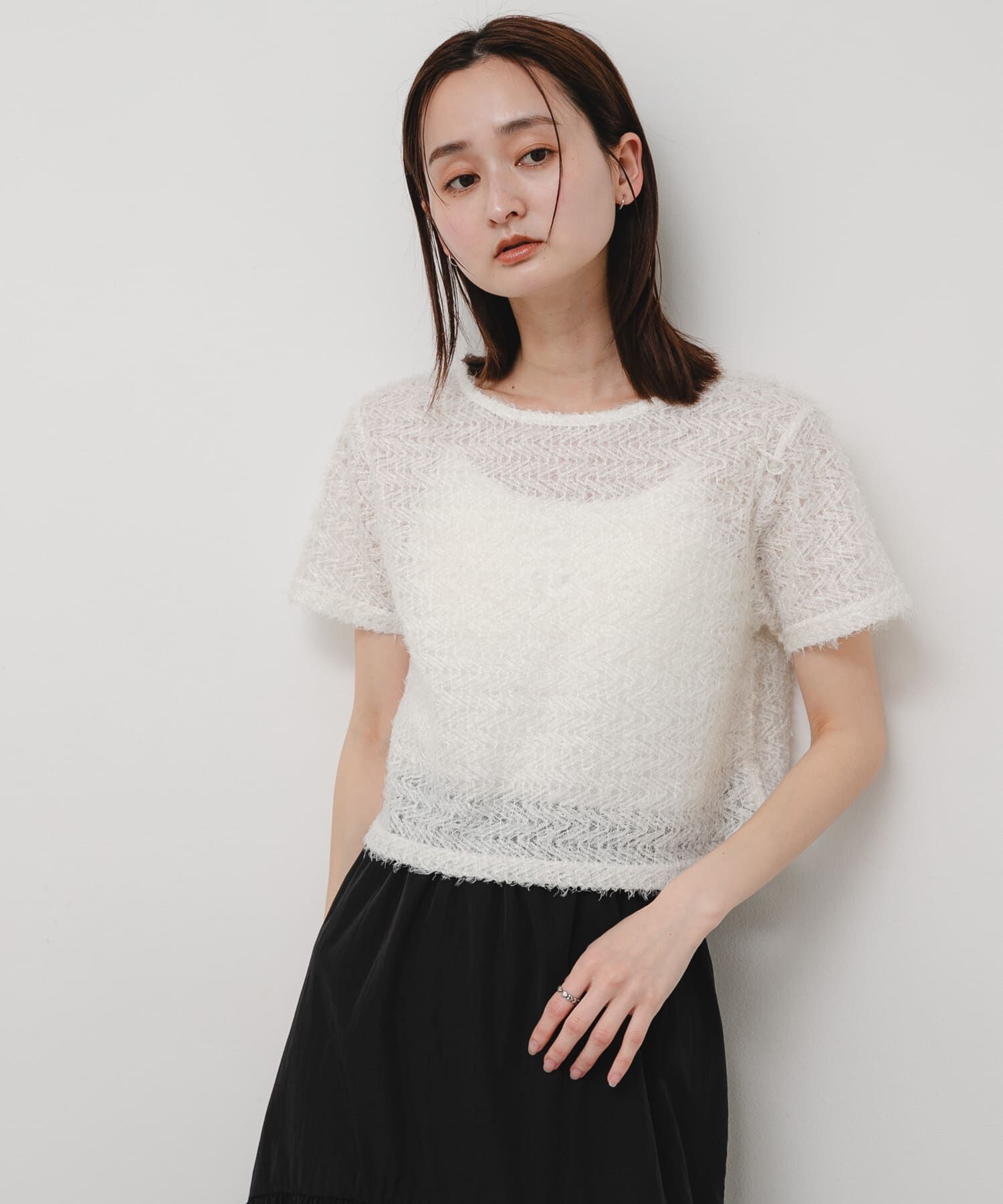 SENSE OF PLACE by URBAN RESEARCH「レースフェザーカットトップ」|Tシャツ・カットソー|