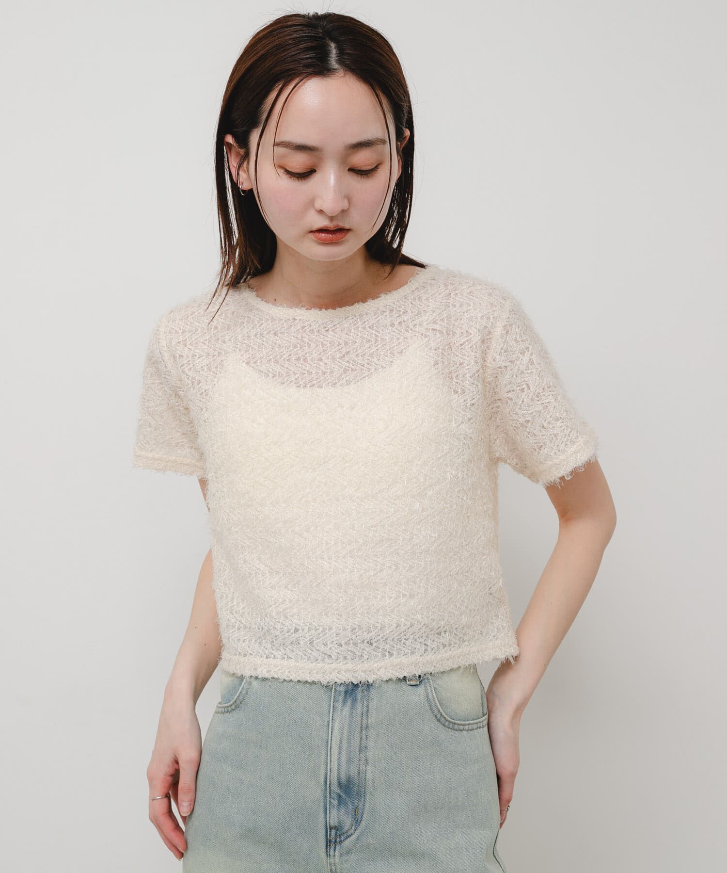 SENSE OF PLACE by URBAN RESEARCH「レースフェザーカットトップ」|Tシャツ・カットソー|