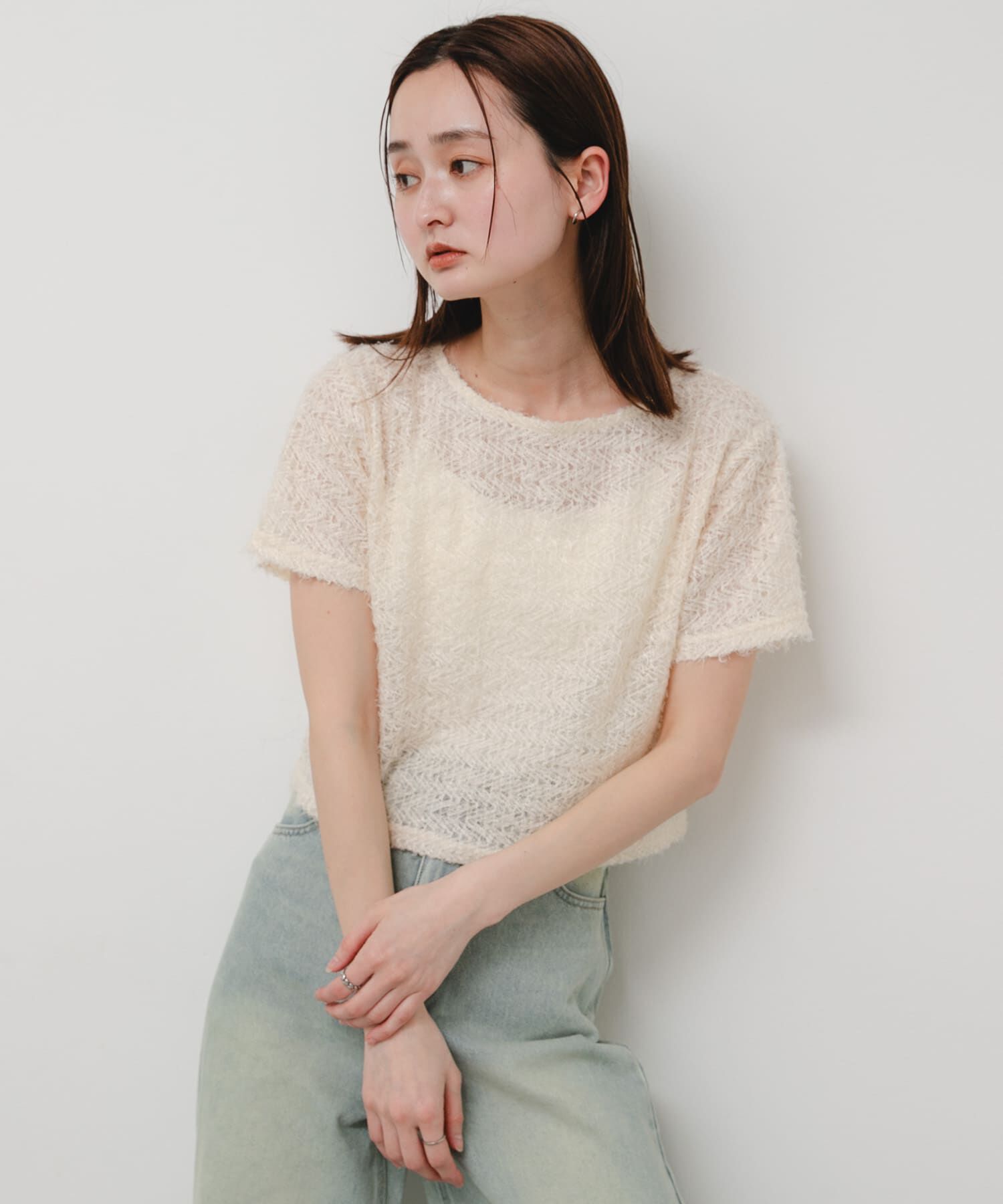 SENSE OF PLACE by URBAN RESEARCH「レースフェザーカットトップ」|Tシャツ・カットソー|