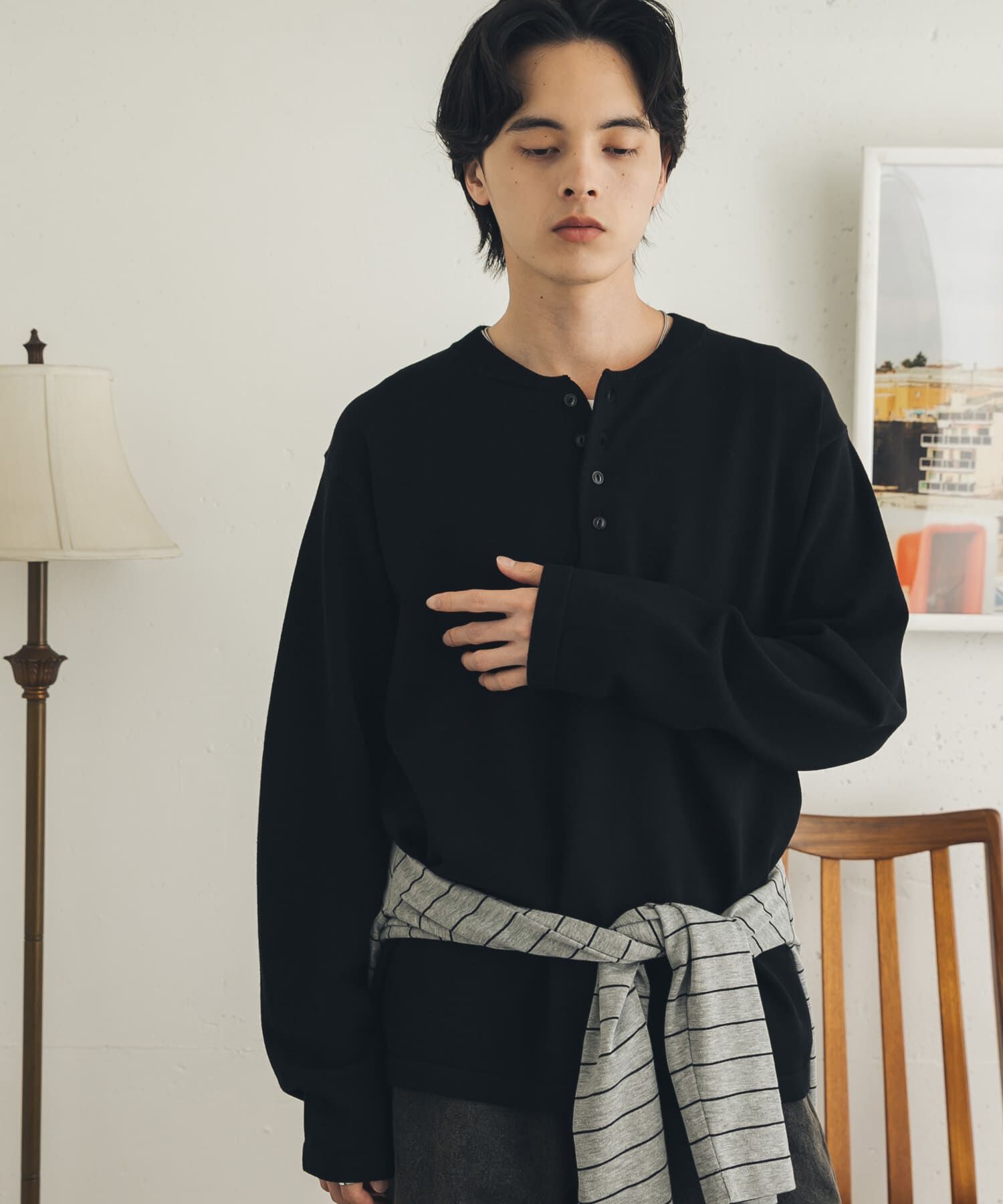 SENSE OF PLACE by URBAN RESEARCH「ストレッチヘンリーネックニット」|ニット・セーター|