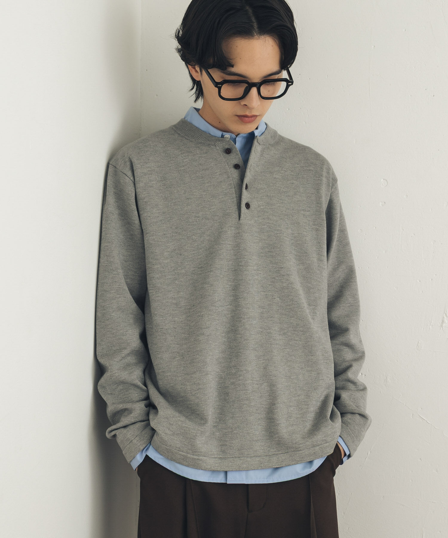 SENSE OF PLACE by URBAN RESEARCH「ストレッチヘンリーネックニット」|ニット・セーター|