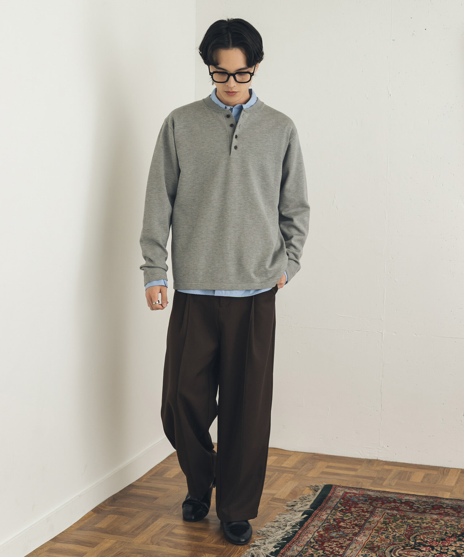 SENSE OF PLACE by URBAN RESEARCH「ストレッチヘンリーネックニット」|ニット・セーター|