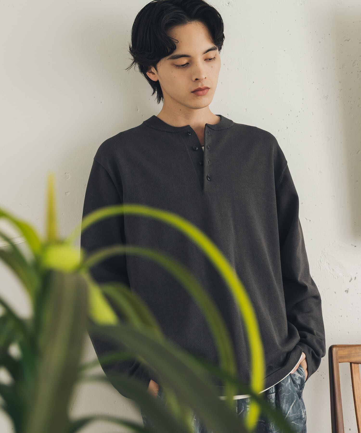 SENSE OF PLACE by URBAN RESEARCH「ストレッチヘンリーネックニット」|ニット・セーター|