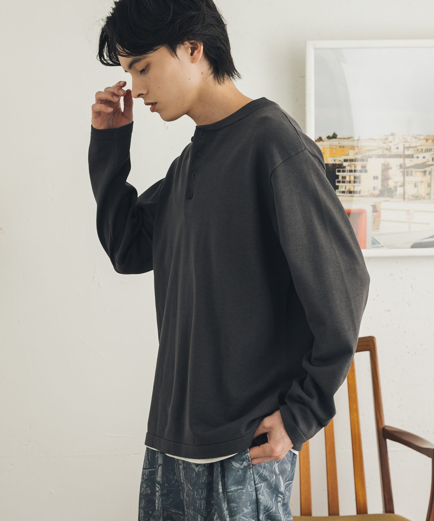 SENSE OF PLACE by URBAN RESEARCH「ストレッチヘンリーネックニット」|ニット・セーター|