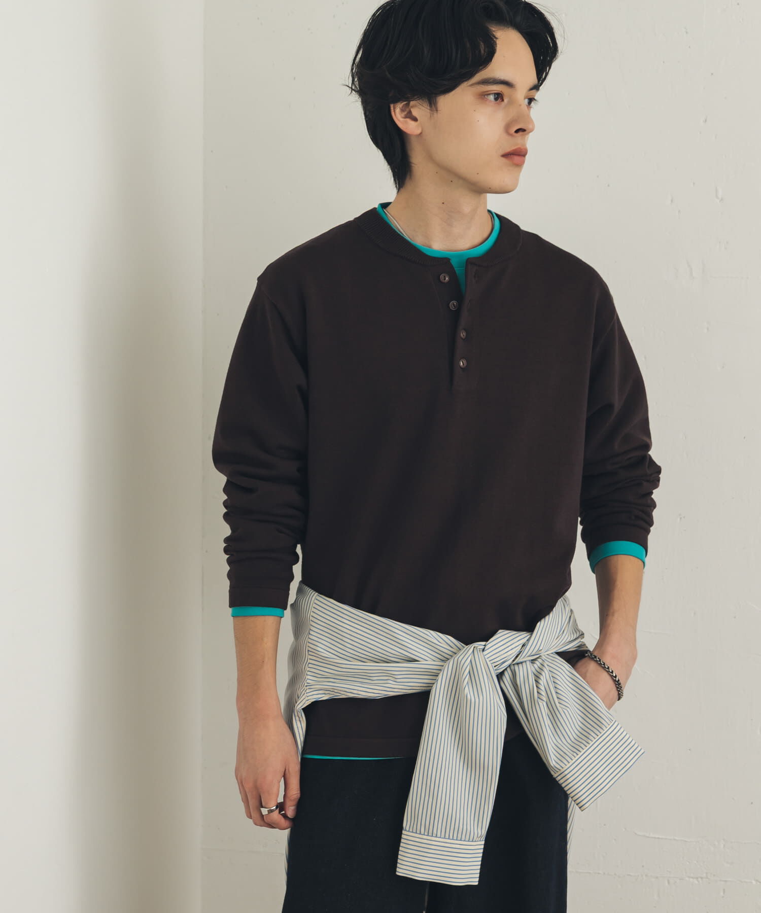 SENSE OF PLACE by URBAN RESEARCH「ストレッチヘンリーネックニット」|ニット・セーター|