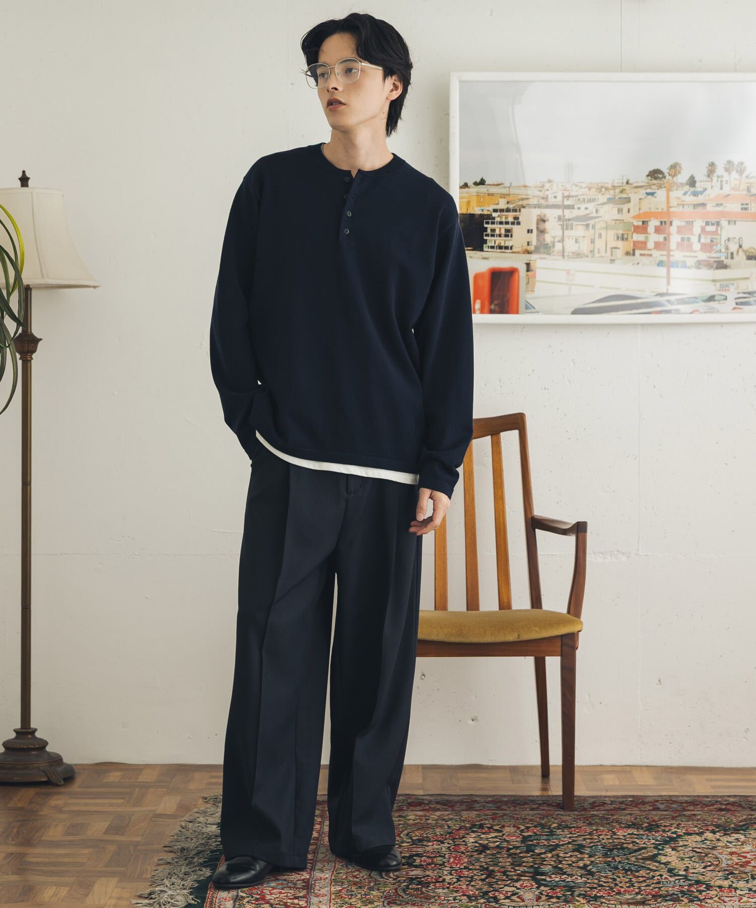 SENSE OF PLACE by URBAN RESEARCH「ストレッチヘンリーネックニット」|ニット・セーター|