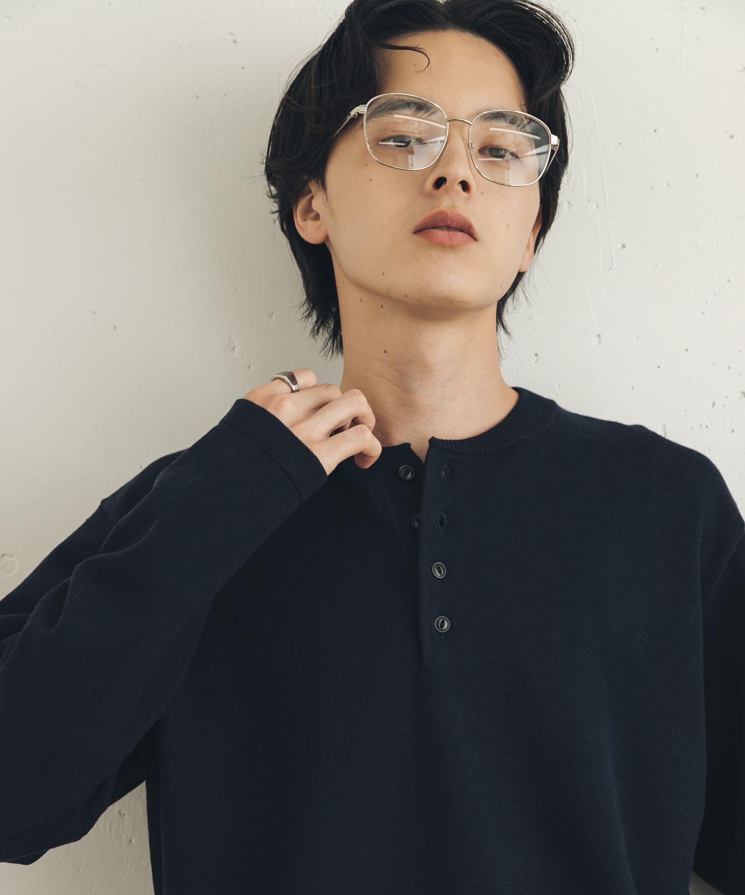 SENSE OF PLACE by URBAN RESEARCH「ストレッチヘンリーネックニット」|ニット・セーター|