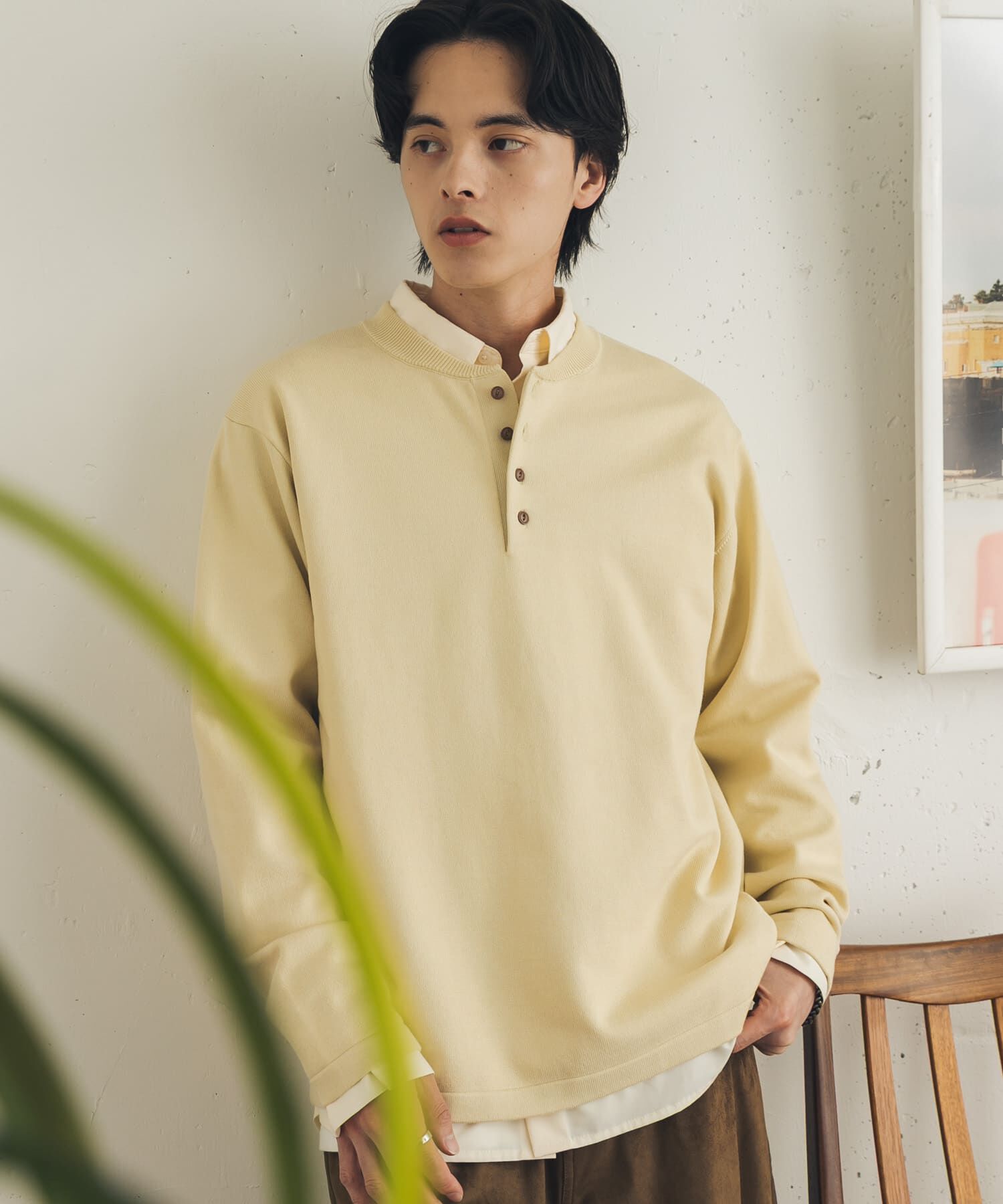 SENSE OF PLACE by URBAN RESEARCH「ストレッチヘンリーネックニット」|ニット・セーター|