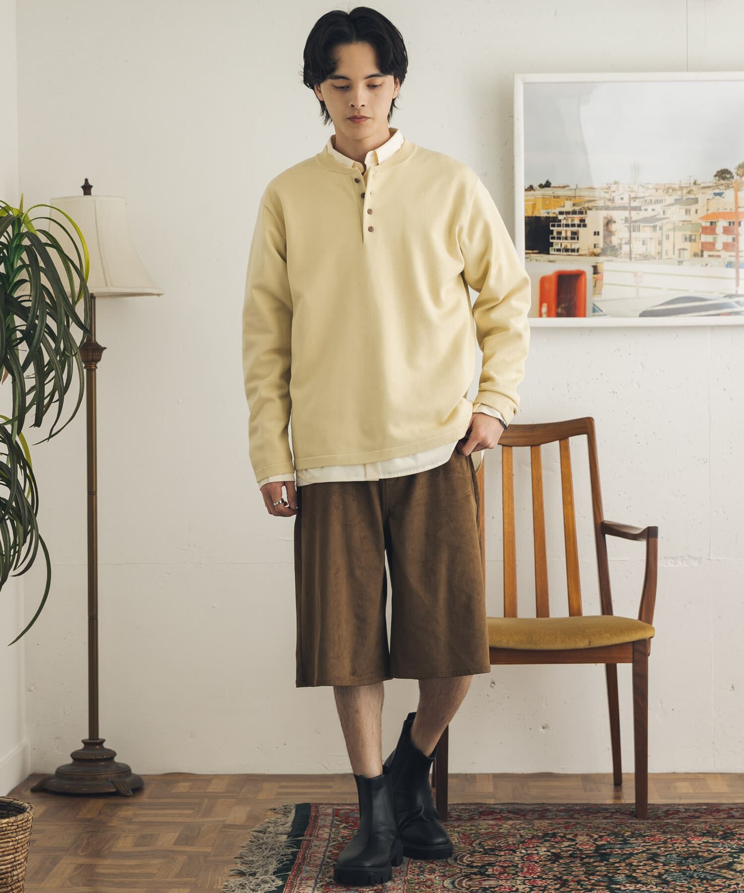 SENSE OF PLACE by URBAN RESEARCH「ストレッチヘンリーネックニット」|ニット・セーター|