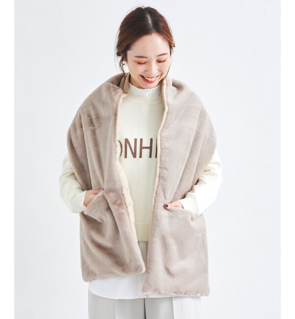 le.coeur blanc「TWEEDMILL フェイクファーポケツキストール」|ストール|
