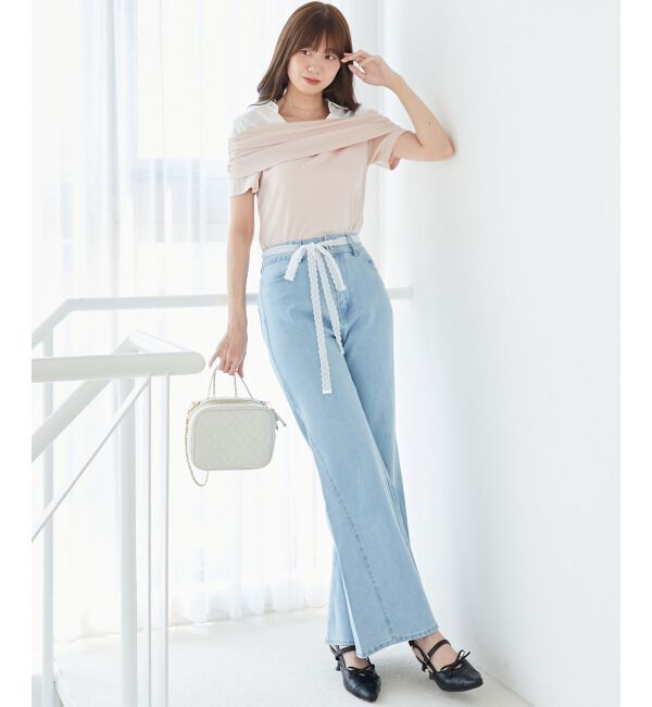  「シャツドッキングオフショルトップス」|Tシャツ・カットソー|