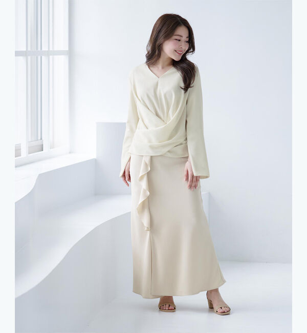 ur's「【尾﨑真衣さんコラボアイテム】2wayスリットスリーブカシュクールブラウス」|シャツ・ブラウス|