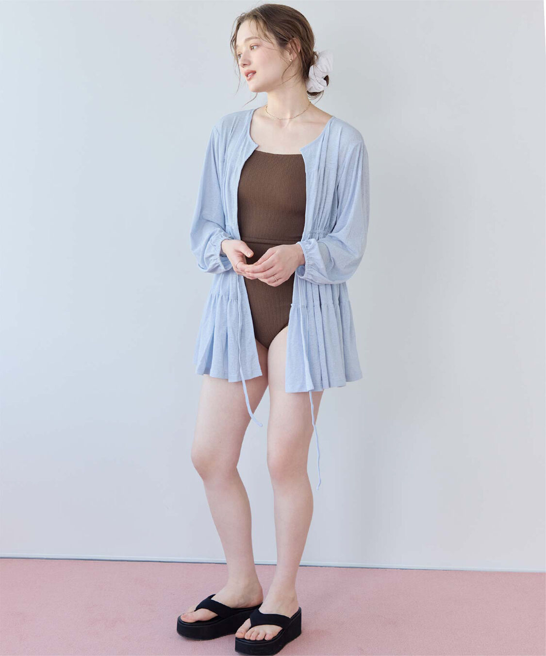 SEA DRESS「ティアードロングカーディガン/ラッシュガード」|コンビネゾン|