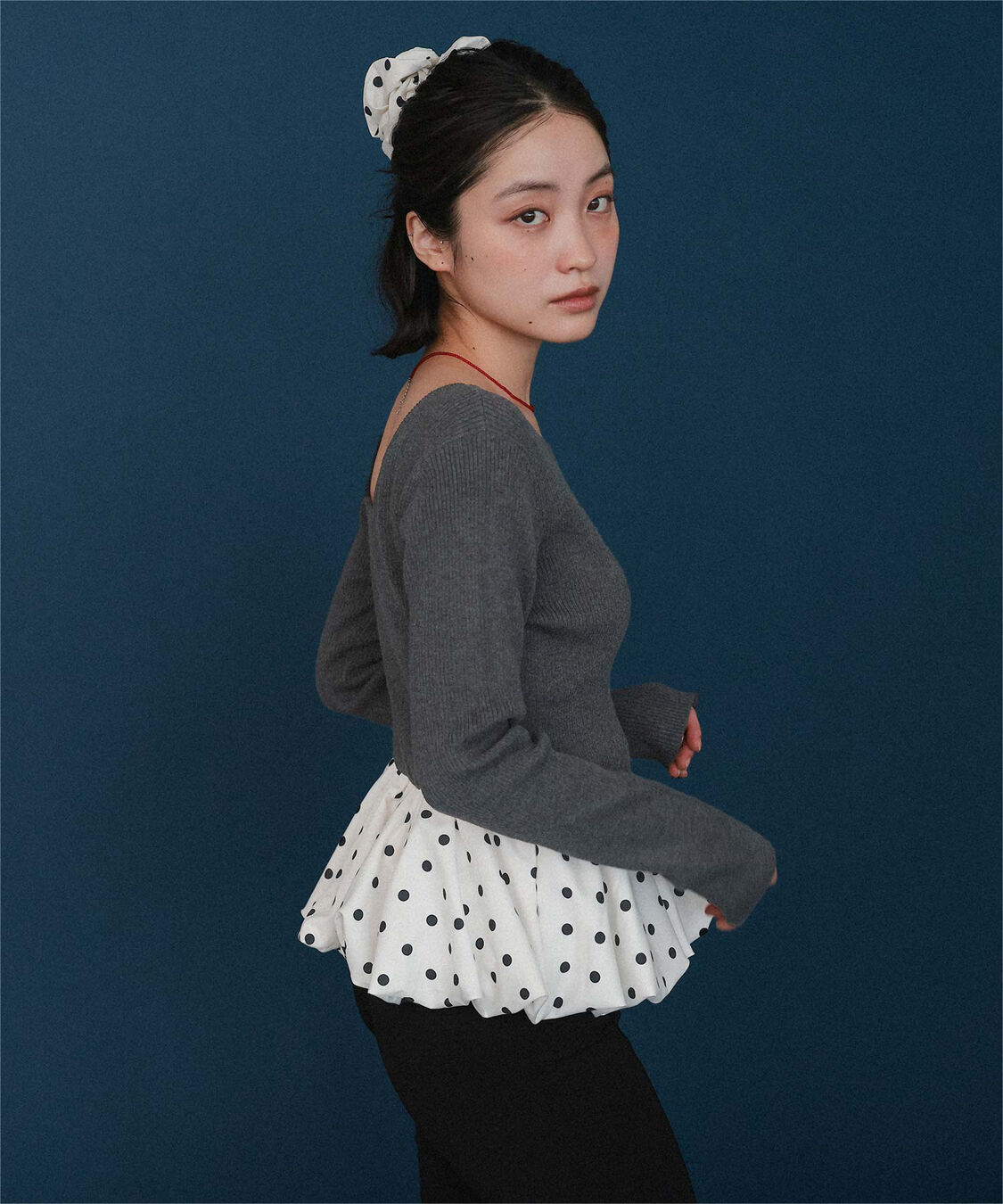 miette「シュシュセットペプラムドッキングニット」|ニット・セーター|