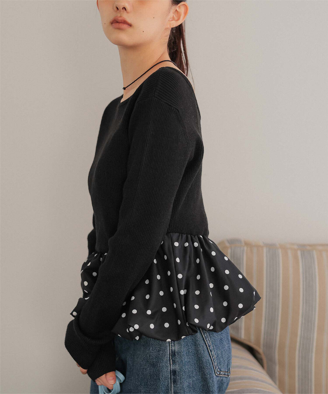 miette「シュシュセットペプラムドッキングニット」|ニット・セーター|