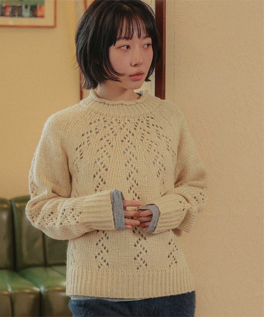 miette「アイレット編みニットプルオーバー」|ニット・セーター|