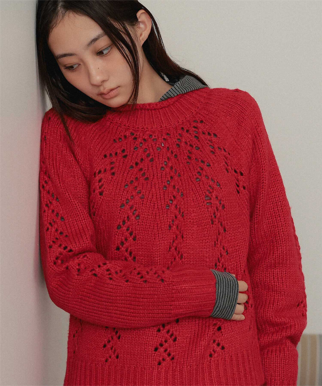miette「アイレット編みニットプルオーバー」|ニット・セーター|