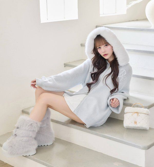  「【Premium order】ゆるたぽマシュマロフェイクファーパーカー」|ニット・セーター|