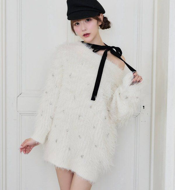  「【Premium order】ふわモテジュエルニットワンピ」|ワンピース|
