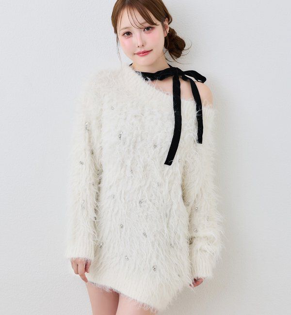  「【Premium order】ふわモテジュエルニットワンピ」|ワンピース|