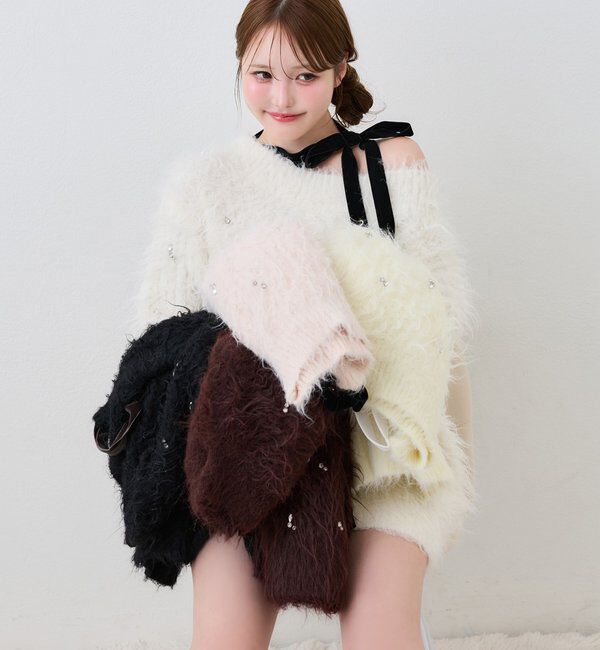  「【Premium order】ふわモテジュエルニットワンピ」|ワンピース|
