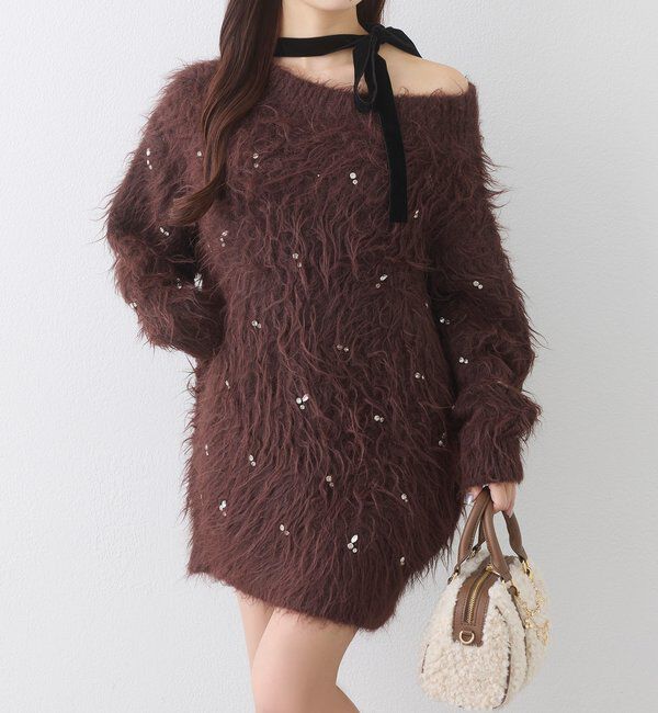  「【Premium order】ふわモテジュエルニットワンピ」|ワンピース|
