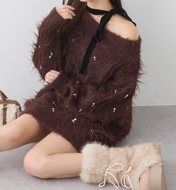  「【Premium order】ふわモテジュエルニットワンピ」|ワンピース|