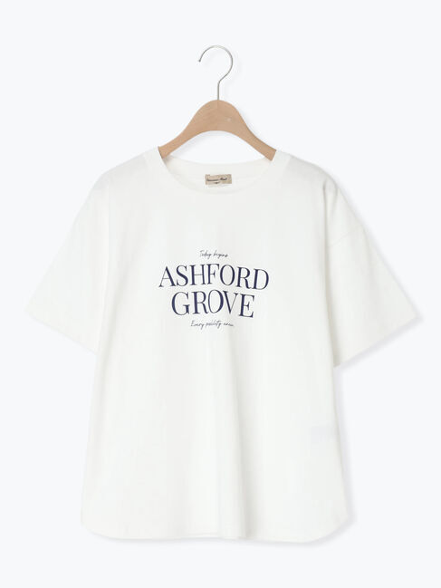 Samansa Mos2「◇【接触冷感】ロゴプリントTシャツ」|Tシャツ・カットソー|オフホワイト