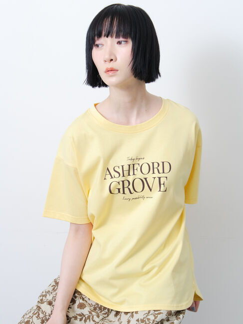Samansa Mos2「◇【接触冷感】ロゴプリントTシャツ」|Tシャツ・カットソー|