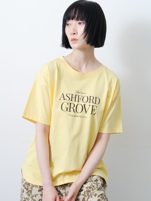 Samansa Mos2「◇【接触冷感】ロゴプリントTシャツ」|Tシャツ・カットソー|
