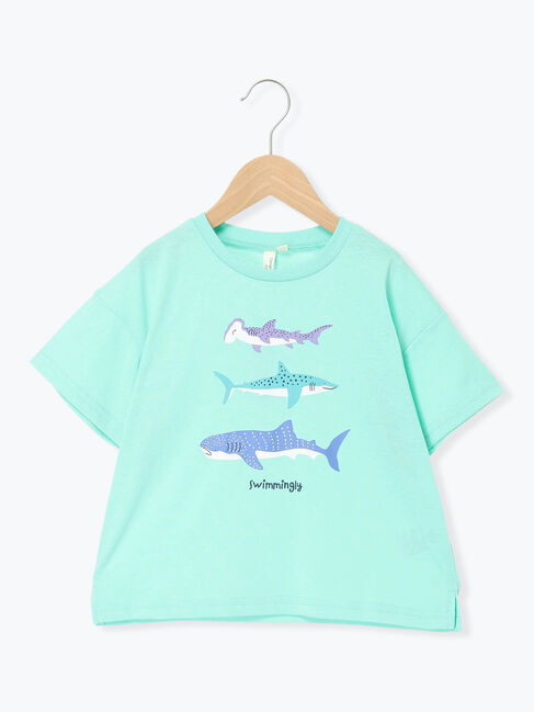 Samansa Mos2 Lagom「【吸水速乾】サメプリントTシャツ」|Tシャツ・カットソー|グリーン