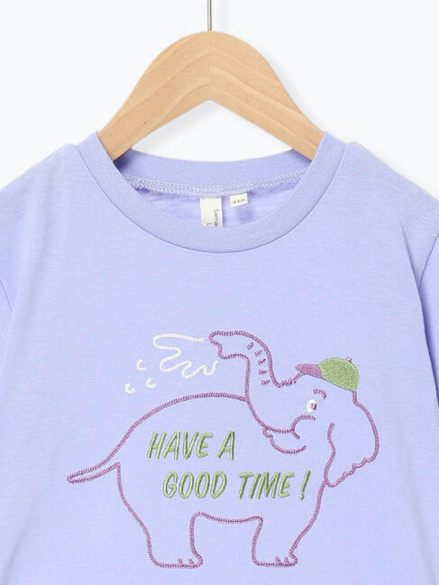 Samansa Mos2 Lagom「【吸水速乾】ゾウ刺繍Tシャツ」|Tシャツ・カットソー|