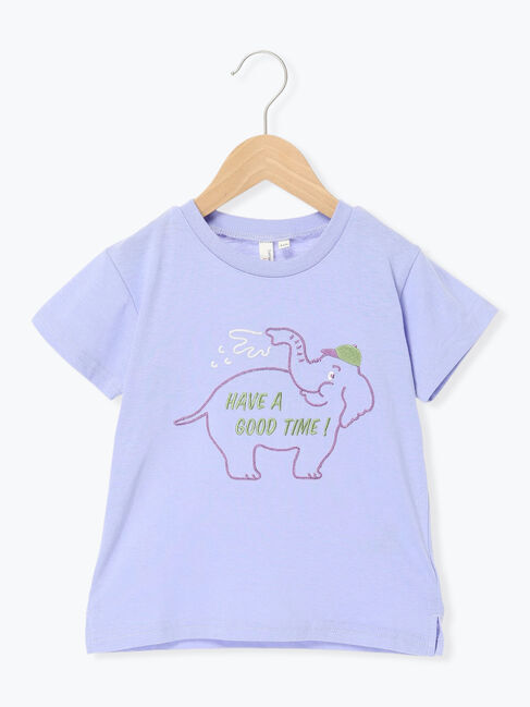 Samansa Mos2 Lagom「【吸水速乾】ゾウ刺繍Tシャツ」|Tシャツ・カットソー|