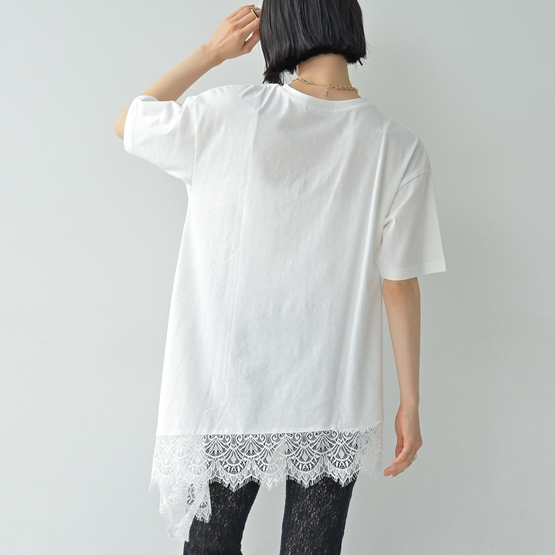 GALLEST「裾レースアシメカットソー」|Tシャツ・カットソー|