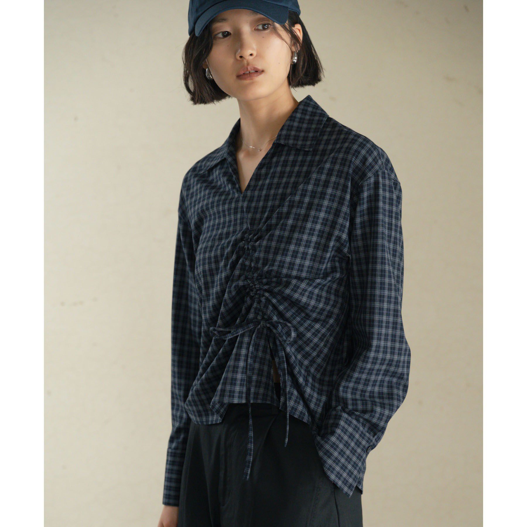 GALLEST「バイアスシャーリングチェックシャツ」|シャツ・ブラウス|