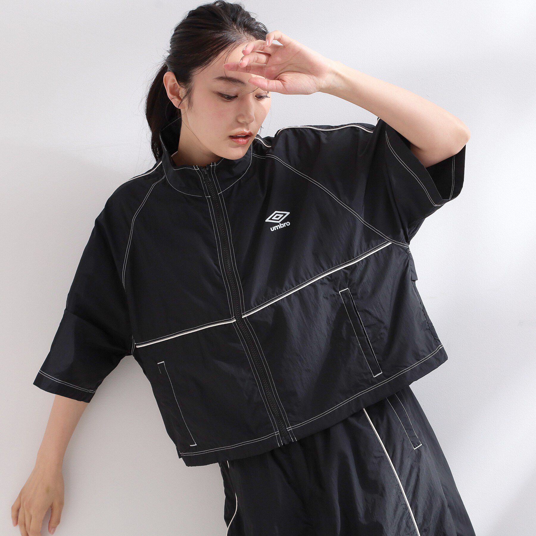 OPAQUE.CLIP「◆【umbro／アンブロ】シアーナイロン5分袖ZIPアップブルゾン」|ブルゾン・スタジャン|