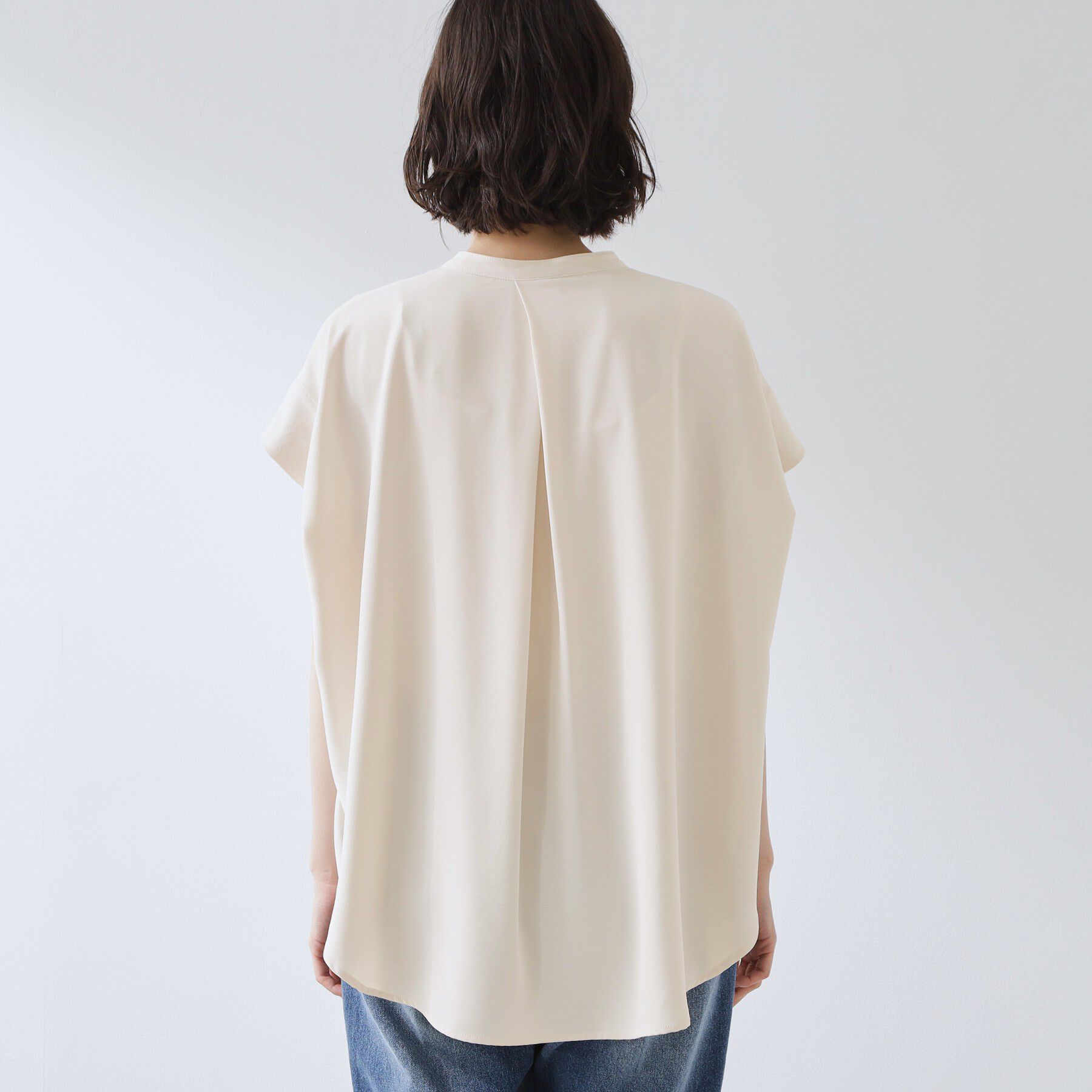 THE SHOP TK「【防シワ/UV/セットアップ可】やみつきになる とろみバンドカラーブラウス」|シャツ・ブラウス|