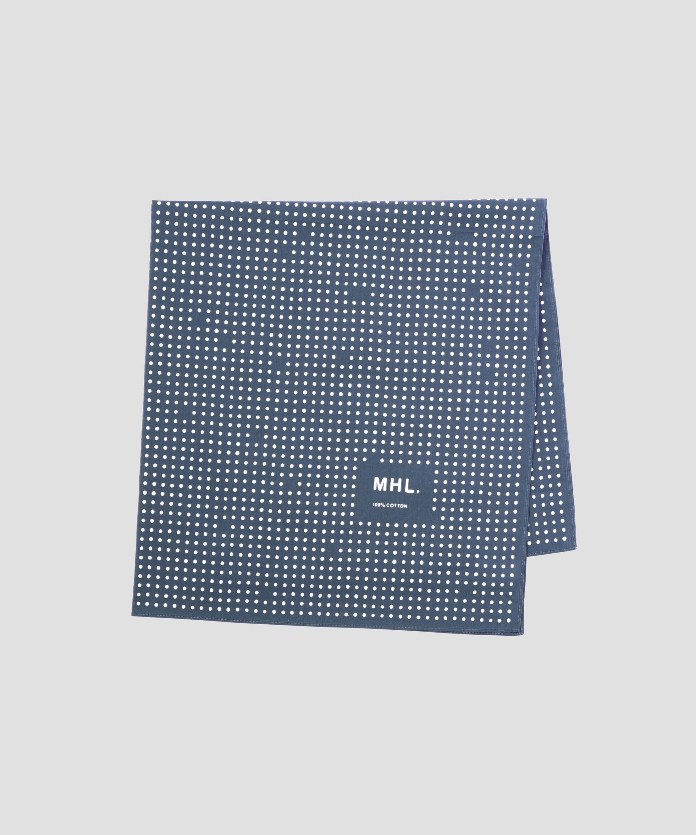 MHL.「VINTAGE SPOTS SCARF」|バンダナ・スカーフ|BLUE
