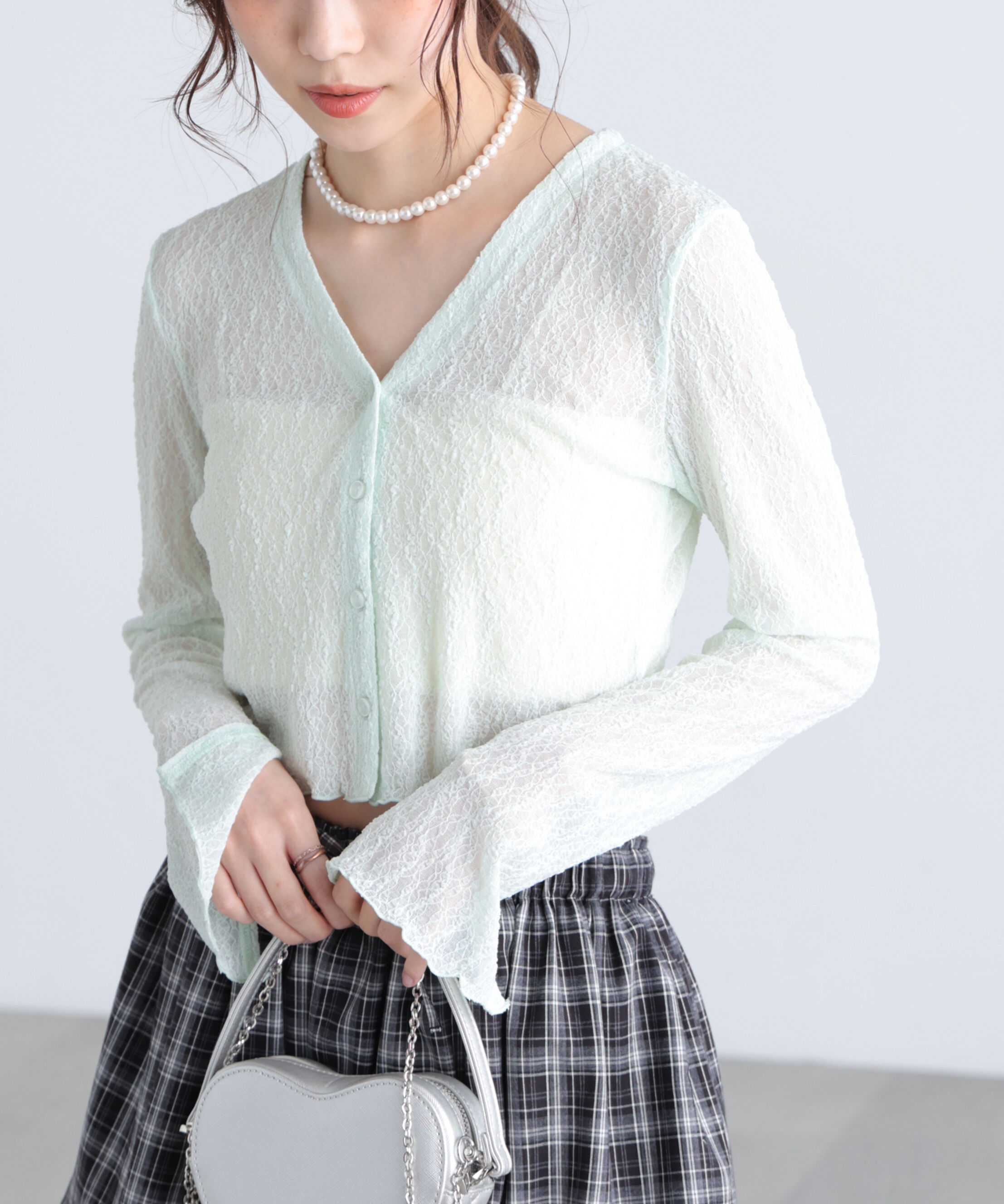  「シアーチュールレースカーディガン」|Tシャツ・カットソー|