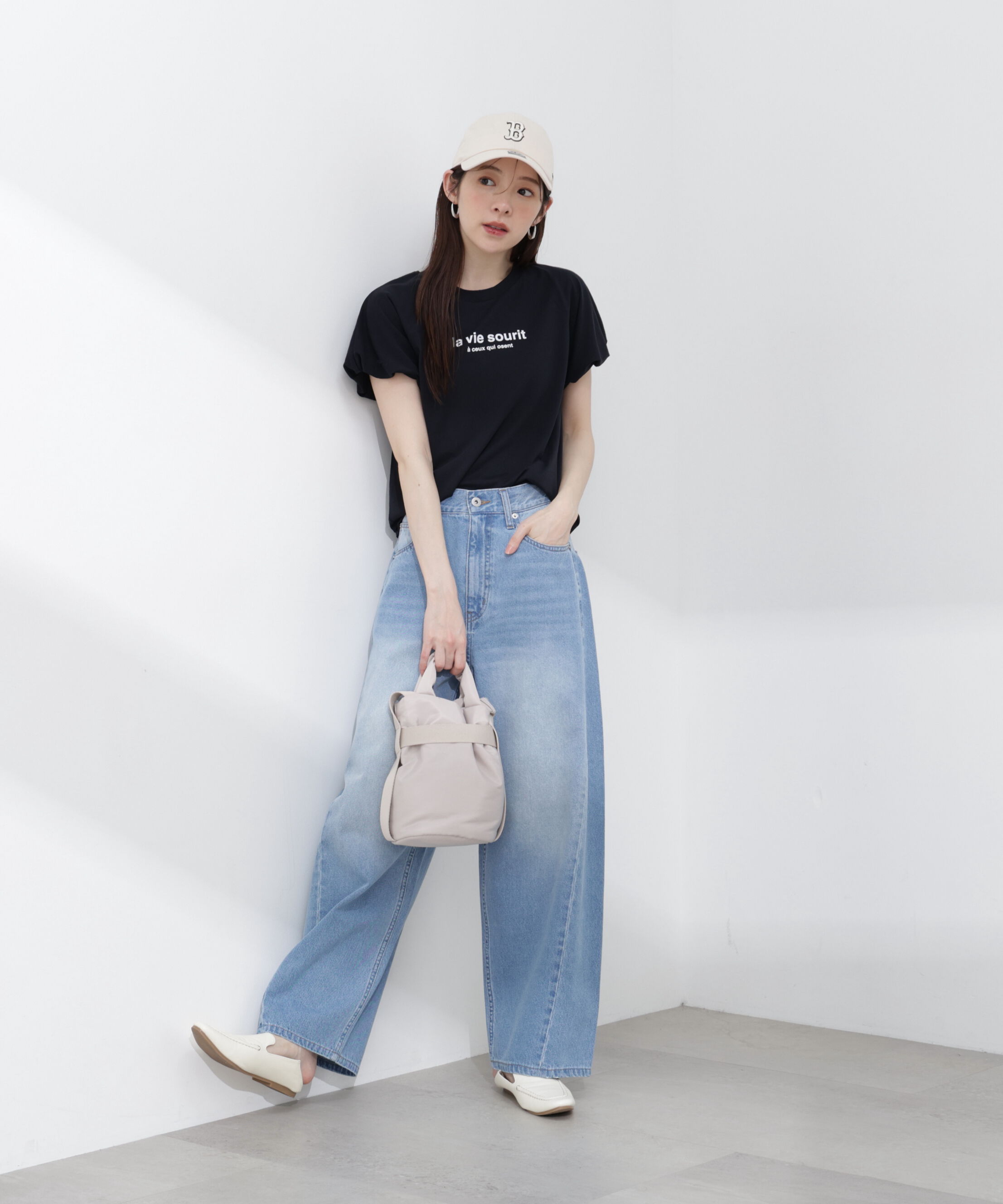 PROPORTION BODY DRESSING「パフスリーブロゴTシャツ 26SS」|Tシャツ・カットソー|