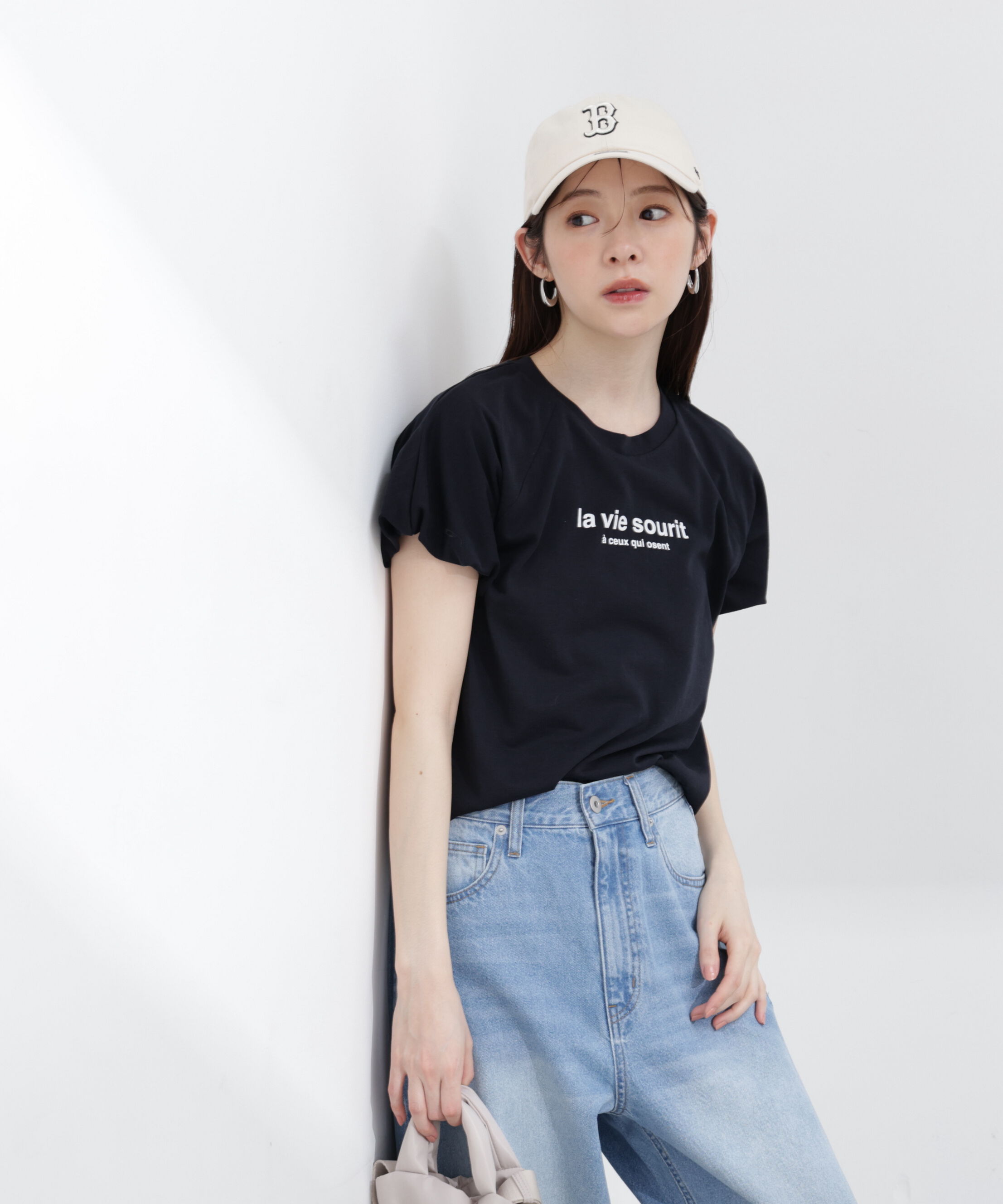 PROPORTION BODY DRESSING「パフスリーブロゴTシャツ 26SS」|Tシャツ・カットソー|