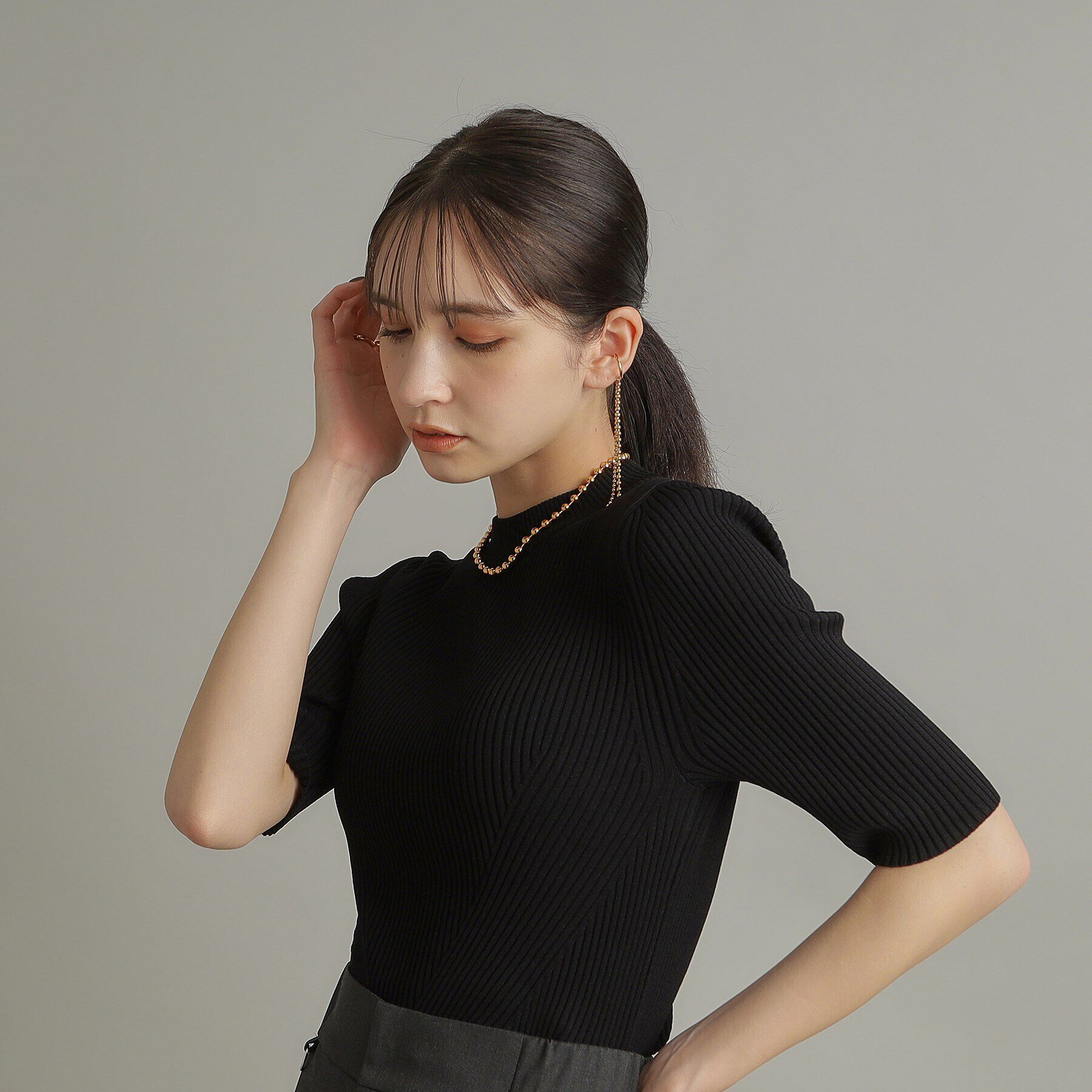 COCOSHNIK ONKITSCH「シルバー ボールチェーン イヤーカフ GP」|イヤーカフ|